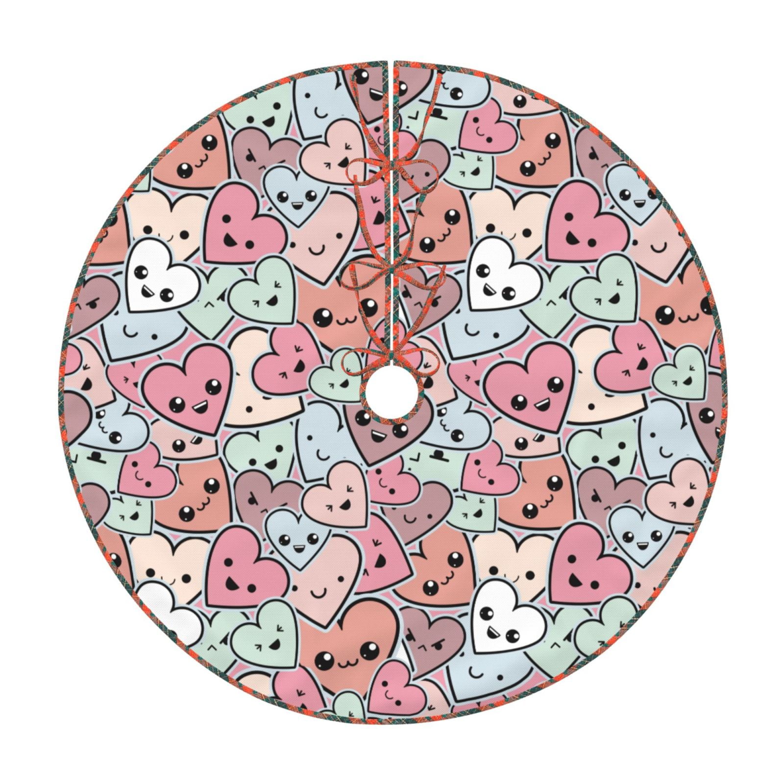 Teaboi Cartoon Hearts for Christmas Tree Skirt, Christmas Tree ...