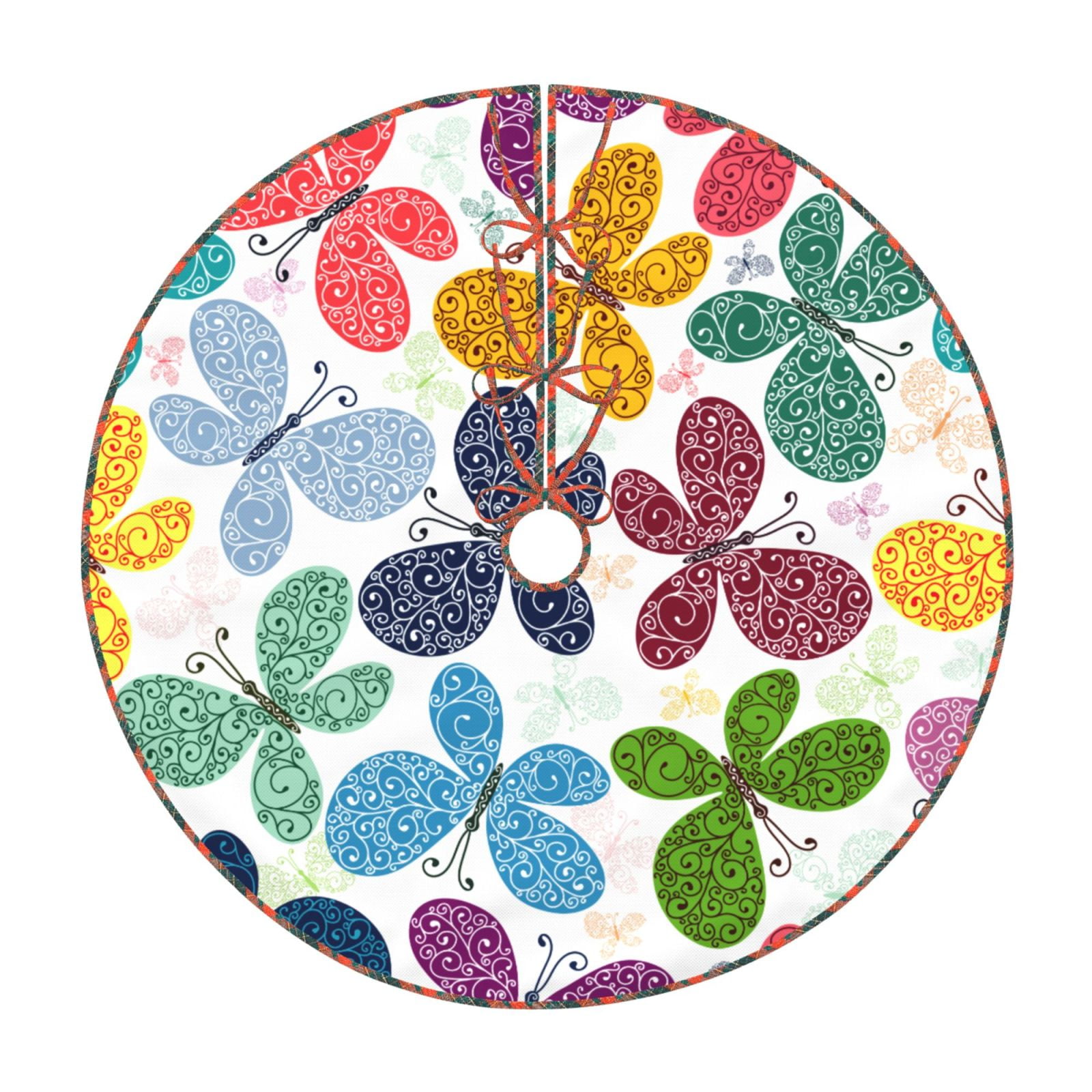 Teaboi Colorful Butterflies for Christmas Tree Skirt, Christmas Tree ...