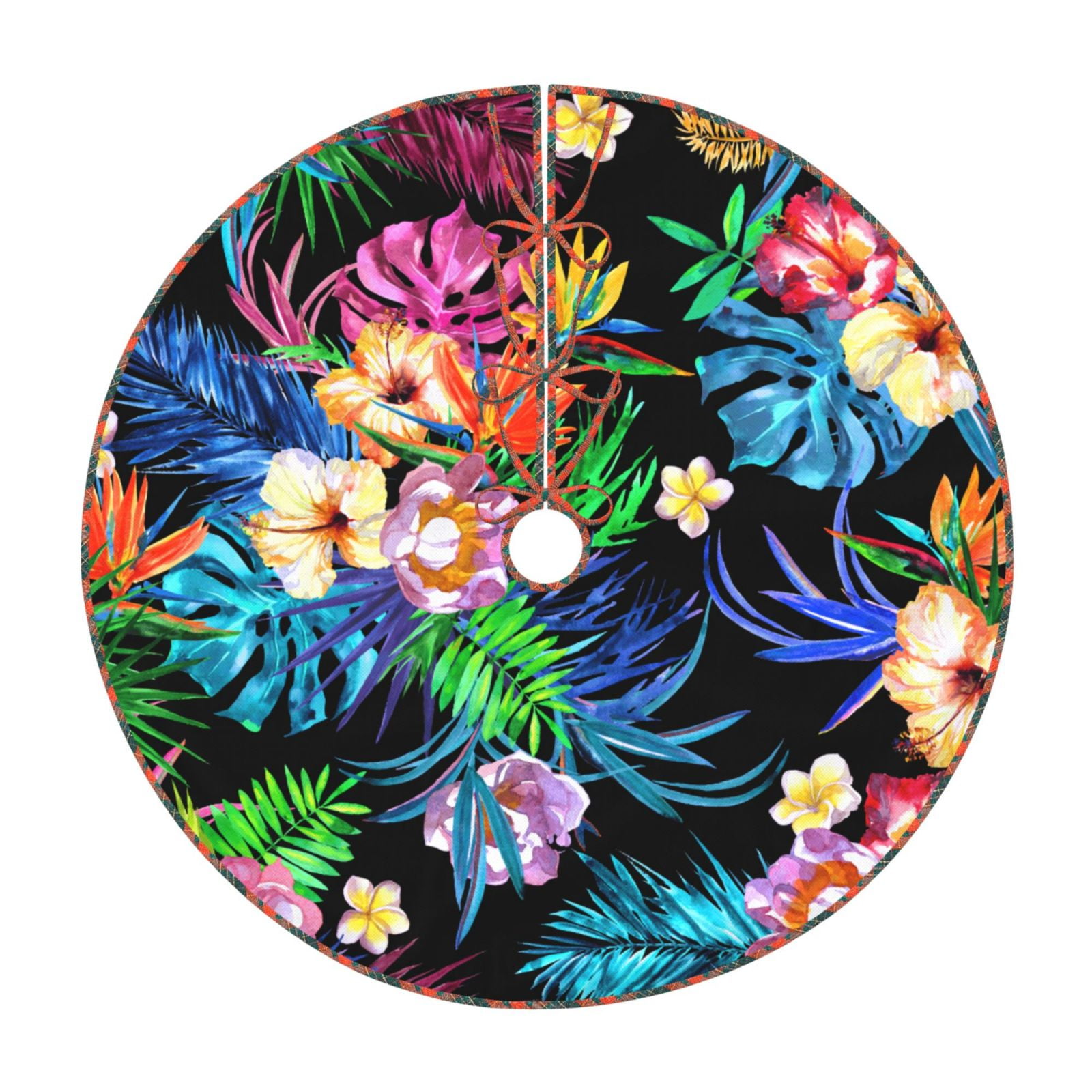 Teaboi Colorful Flowers for Christmas Tree Skirt, Christmas Tree ...