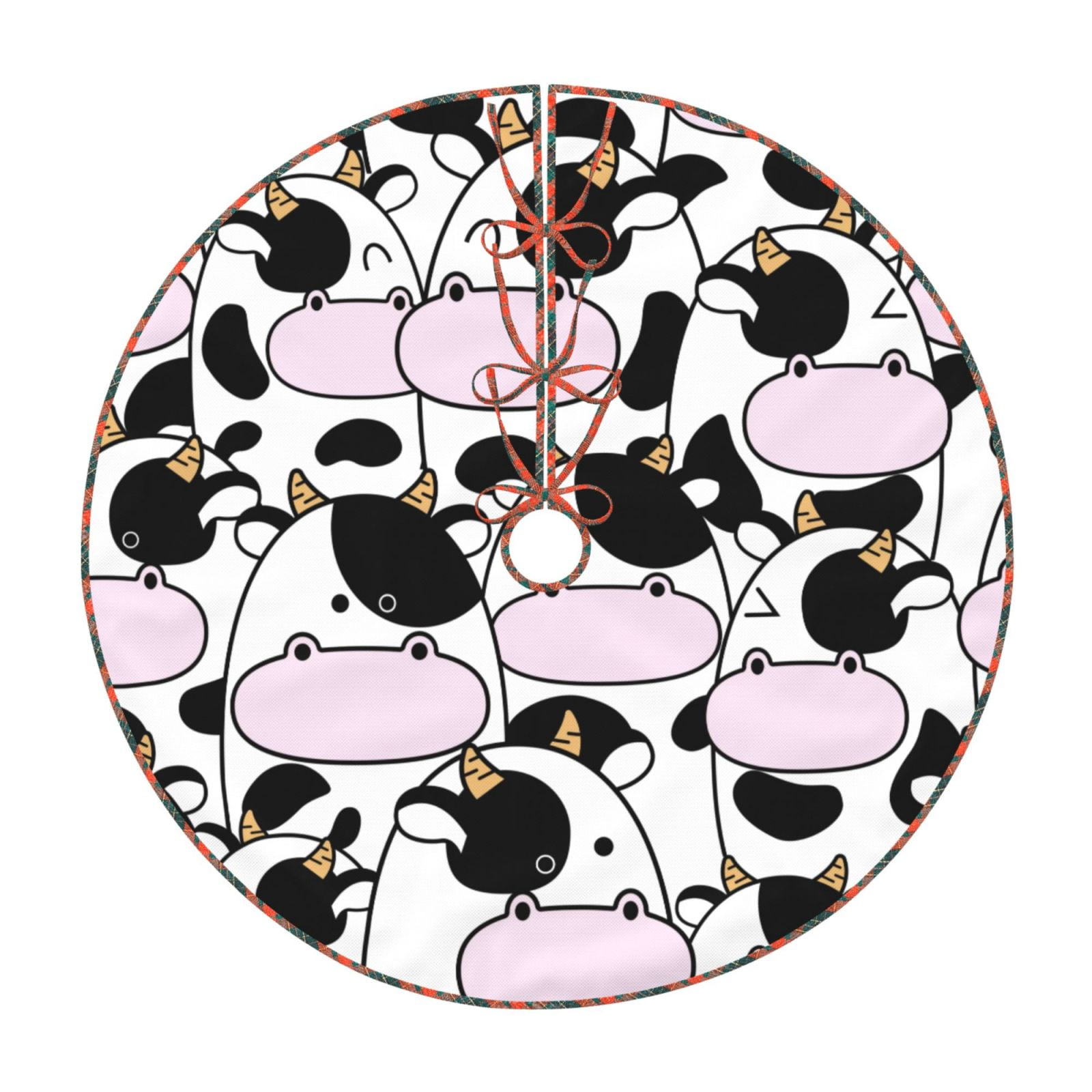 Teaboi Cute Animal with Cow for Christmas Tree Skirt, Christmas Tree ...