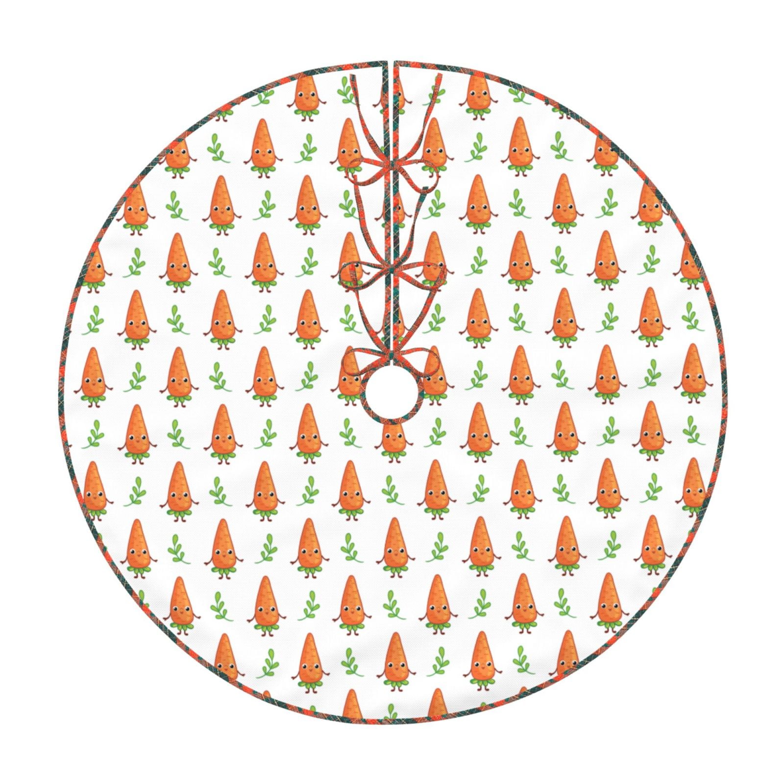 Teaboi Cute Carrot Print for Christmas Tree Skirt, Christmas Tree ...