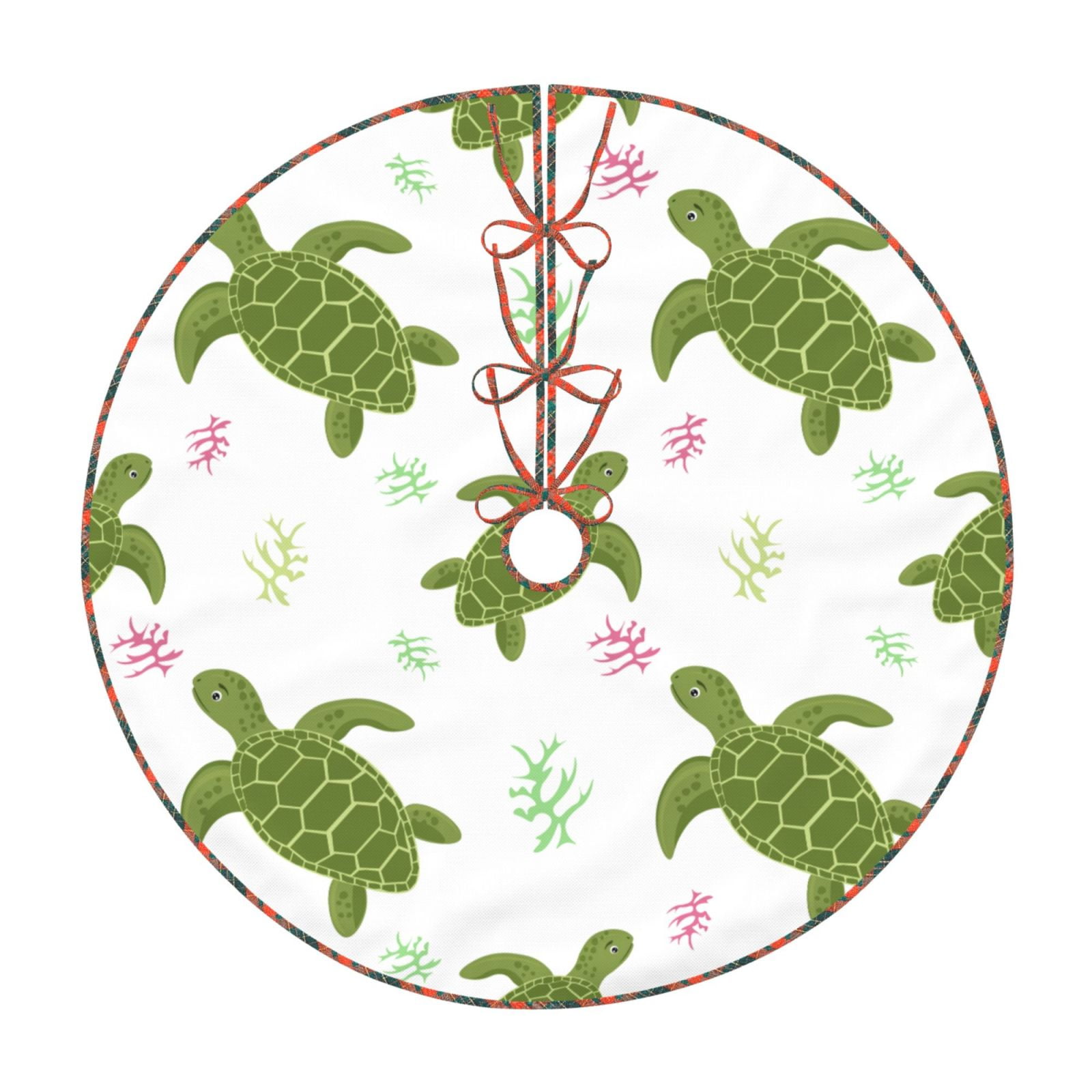 Teaboi Cute Turtle for Christmas Tree Skirt, Christmas Tree Decoration ...