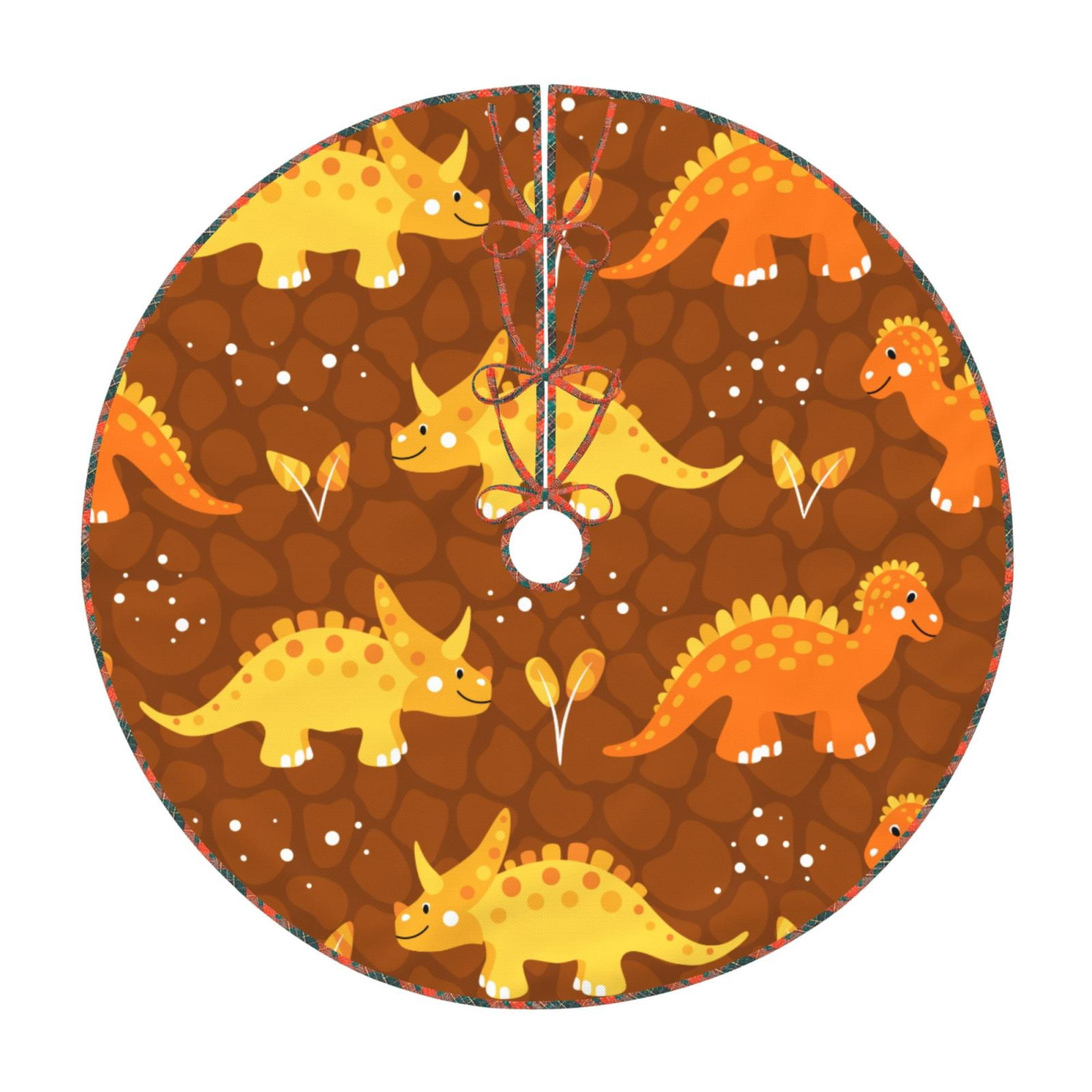 Teaboi Dinosaurs and Leaves for Christmas Tree Skirt, Christmas Tree ...