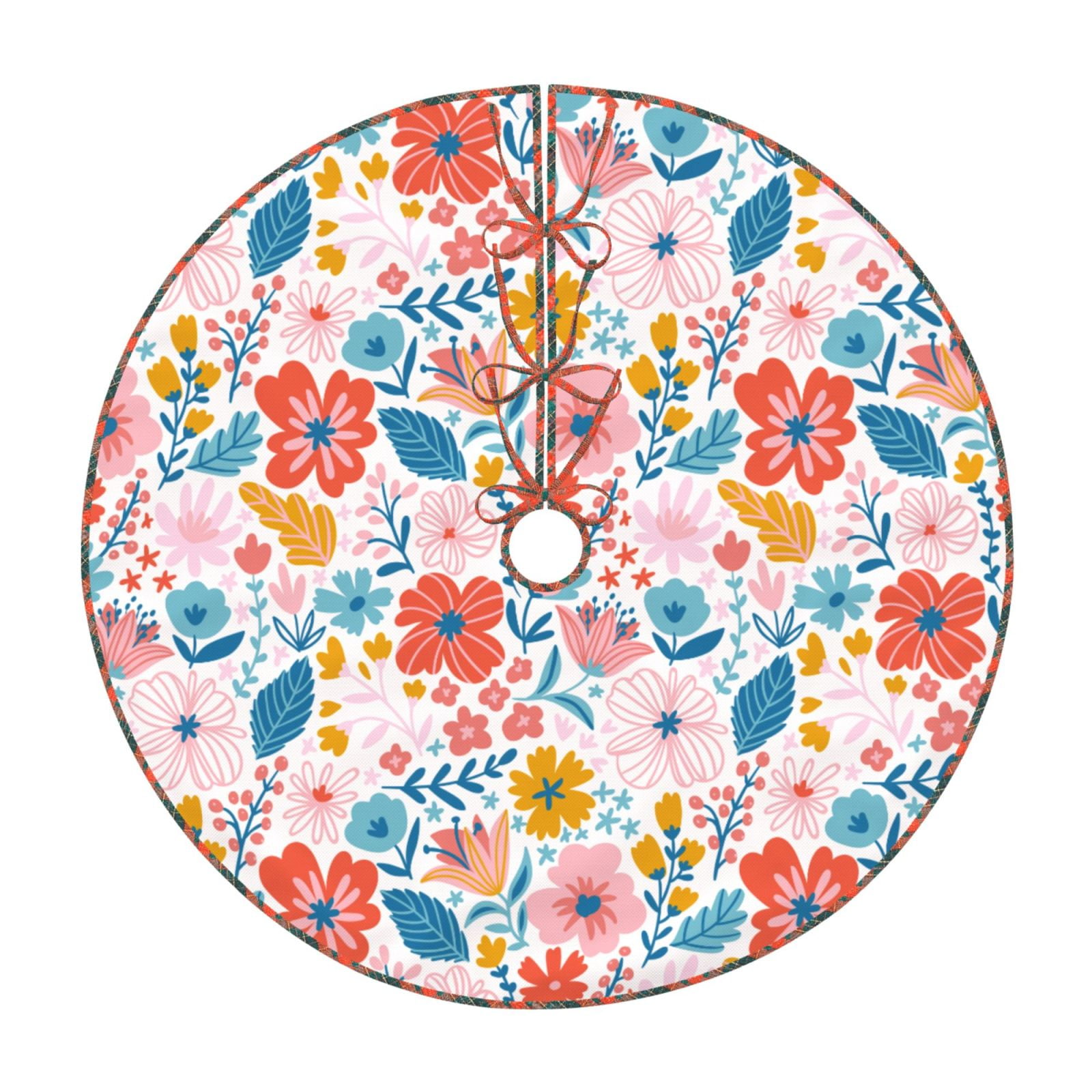 Teaboi Floral Ditsy for Christmas Tree Skirt, Christmas Tree Decoration ...