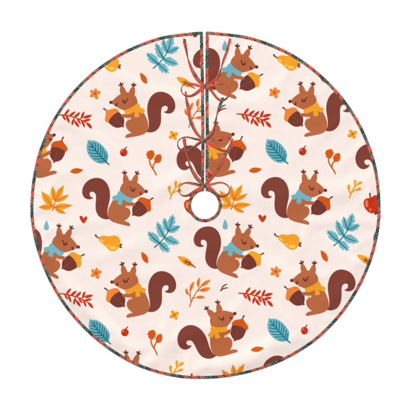 Teaboi Forest Squirrel Nuts for Christmas Tree Skirt, Christmas Tree ...