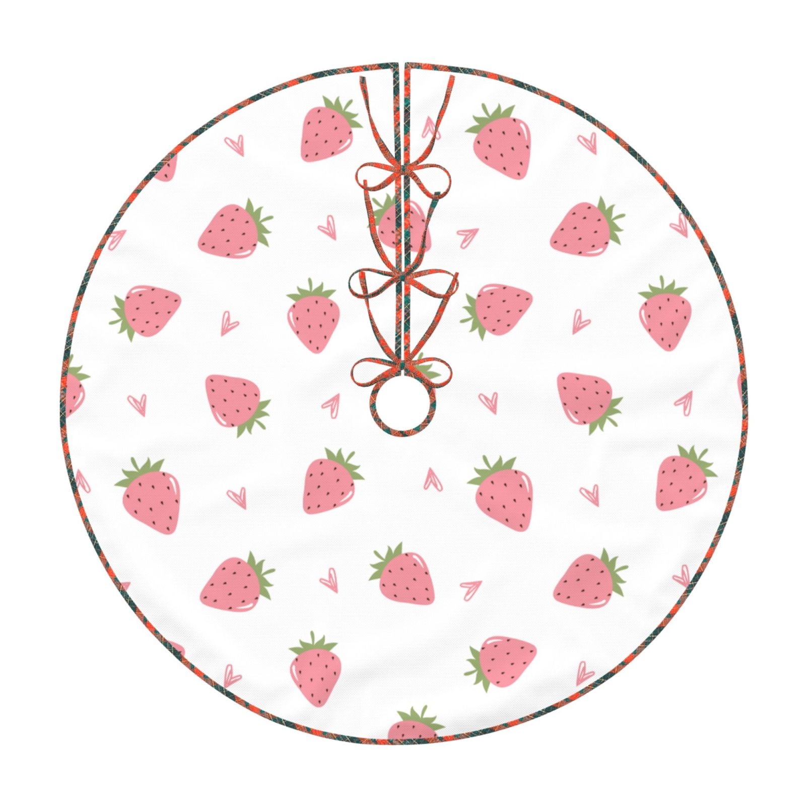 Teaboi Hand Drawn Strawberry for Christmas Tree Skirt, Christmas Tree ...