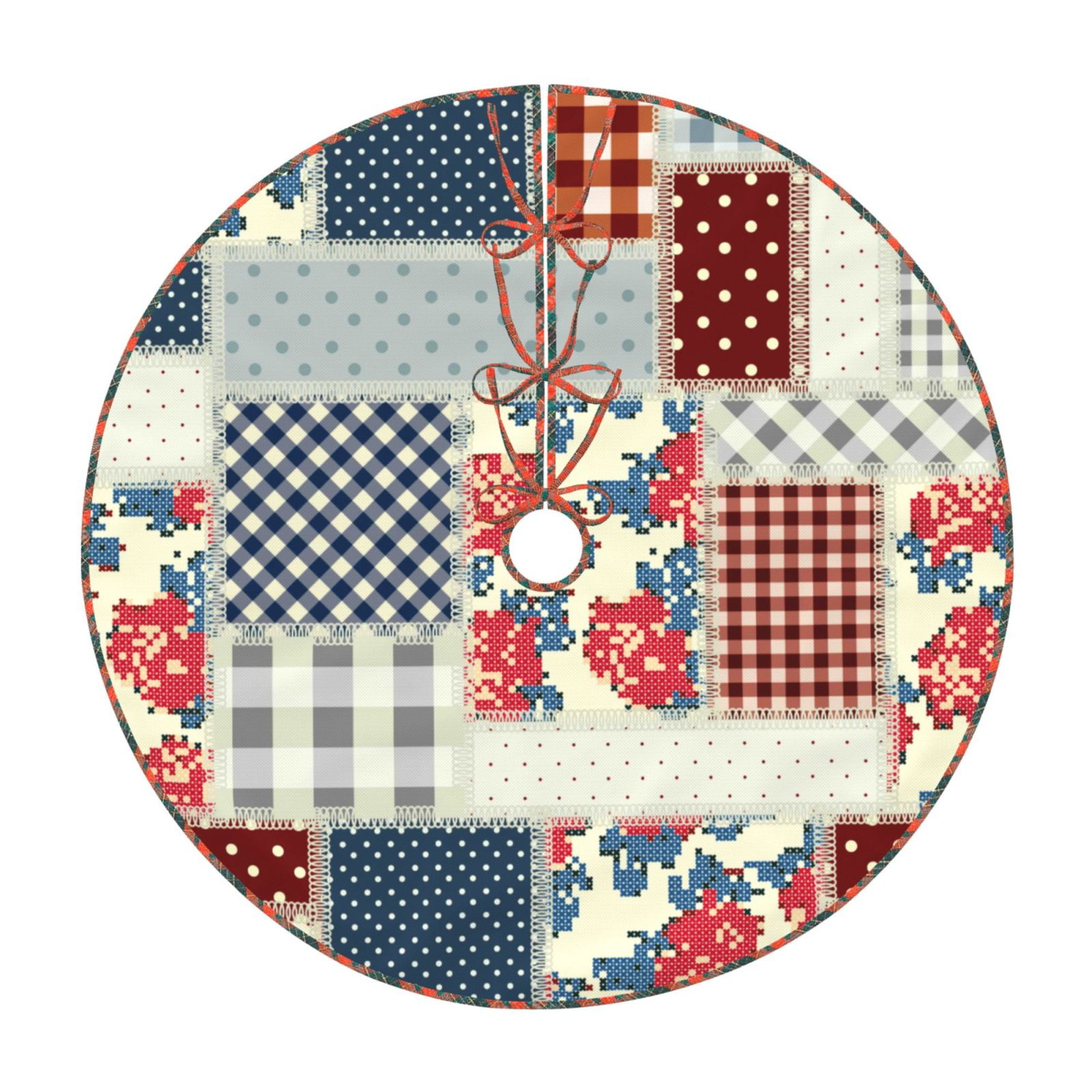 Teaboi Patchwork In Country Style for Christmas Tree Skirt, Christmas ...