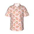thumbnail image 1 of Teaboi Peach With Leaves for Men's Short Sleeve Hawaiian Shirt, Button Down Shirt for Beach Vacation,Medium, 1 of 7