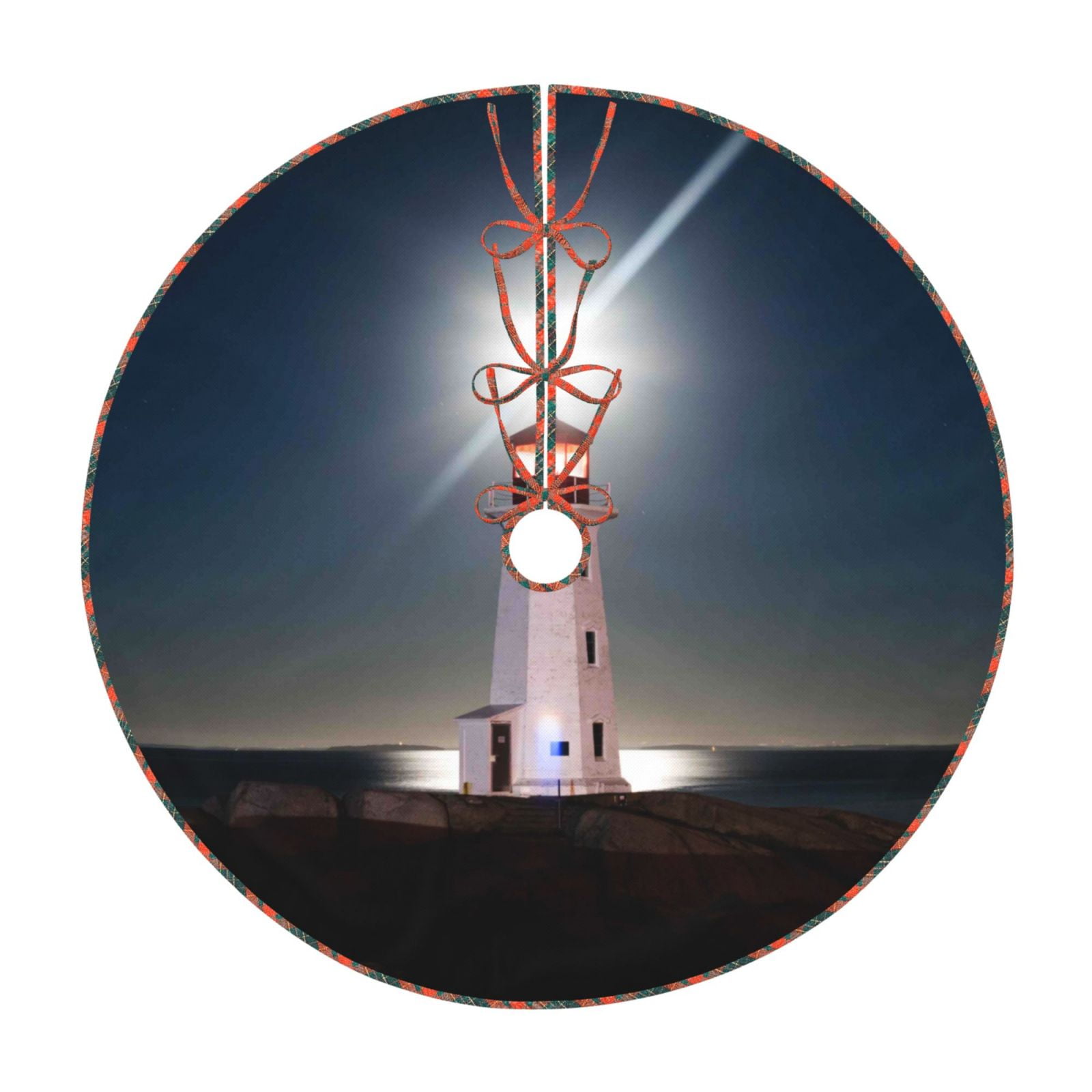 Teaboi Peggy's Cove Lighthouse for Christmas Tree Skirt, Christmas Tree ...