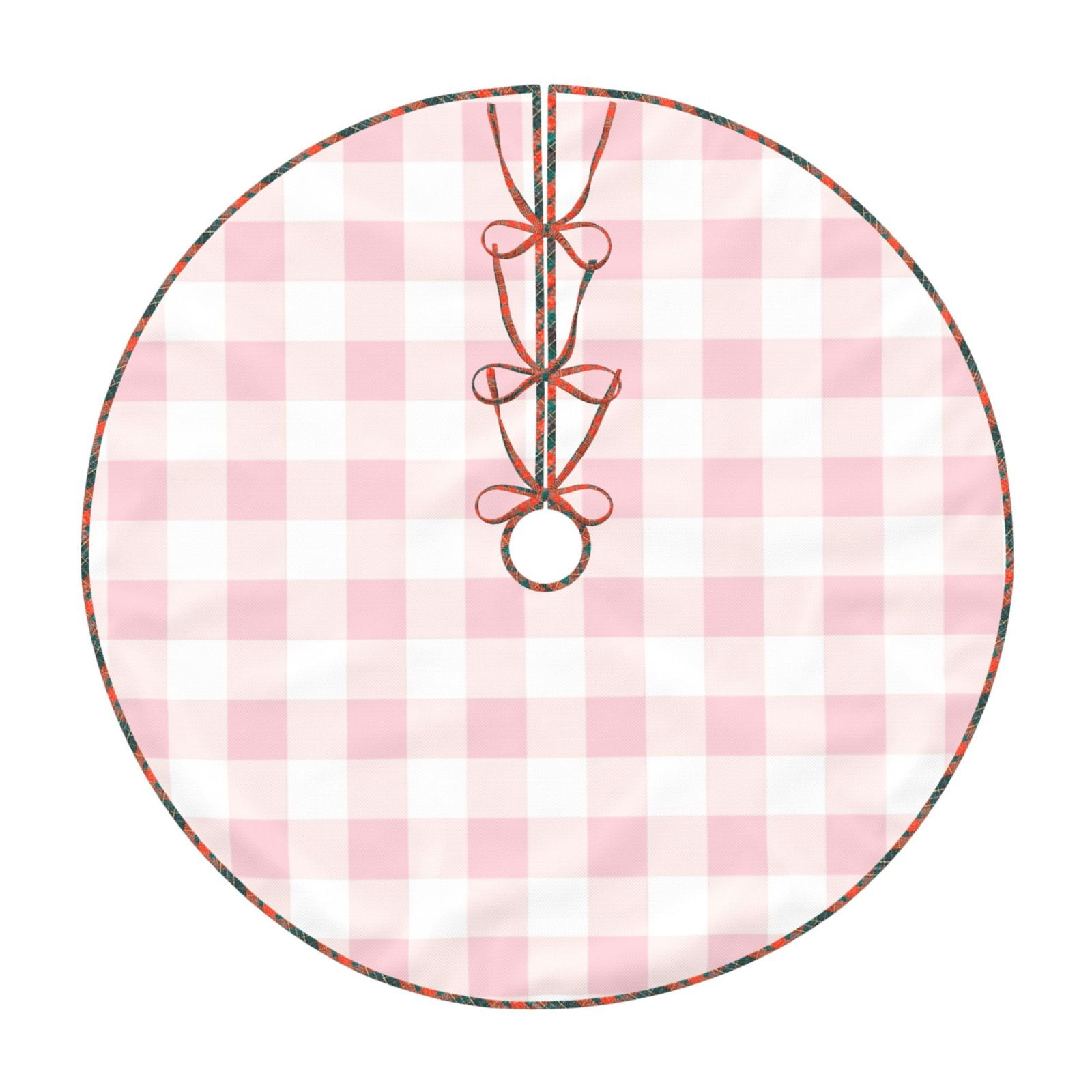 Teaboi Pink Checkboard for Christmas Tree Skirt, Christmas Tree ...