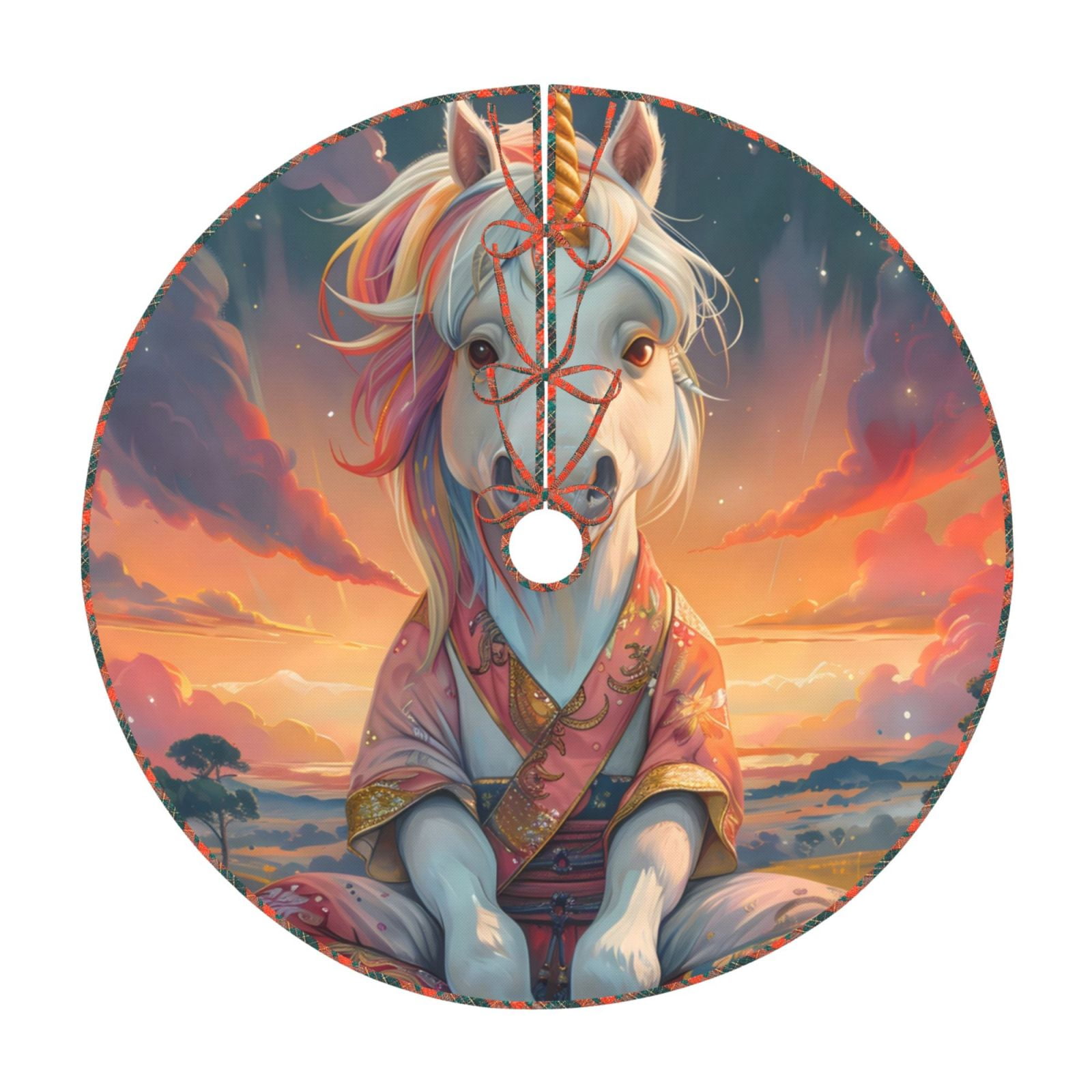 Teaboi Starry Sky Cute Horse for Christmas Tree Skirt, Christmas Tree ...