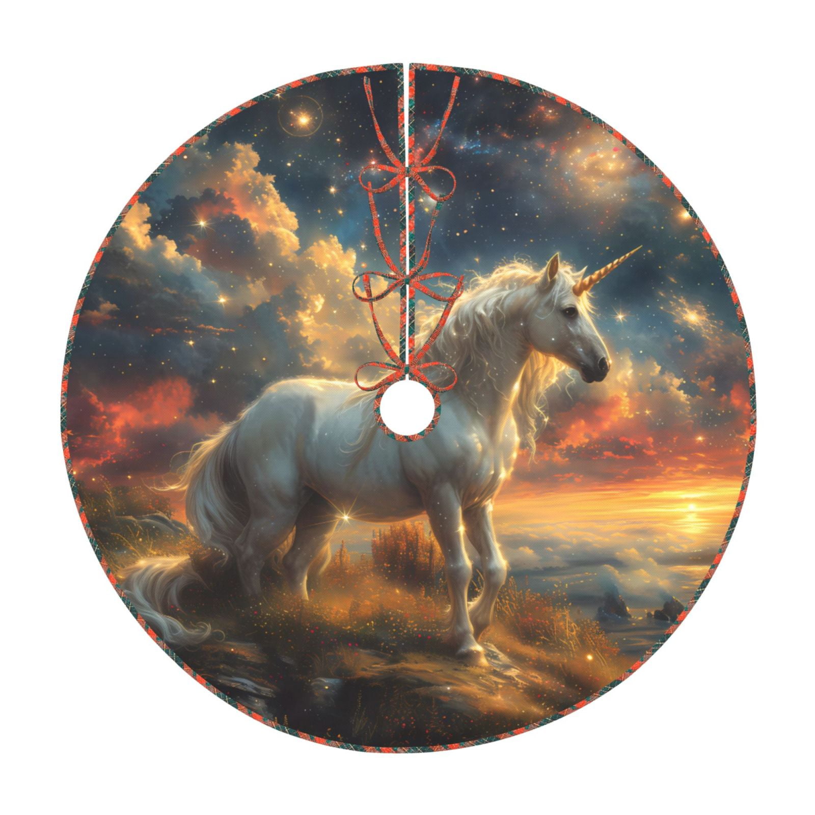 Teaboi Starry Sky White Horse for Christmas Tree Skirt, Christmas Tree ...