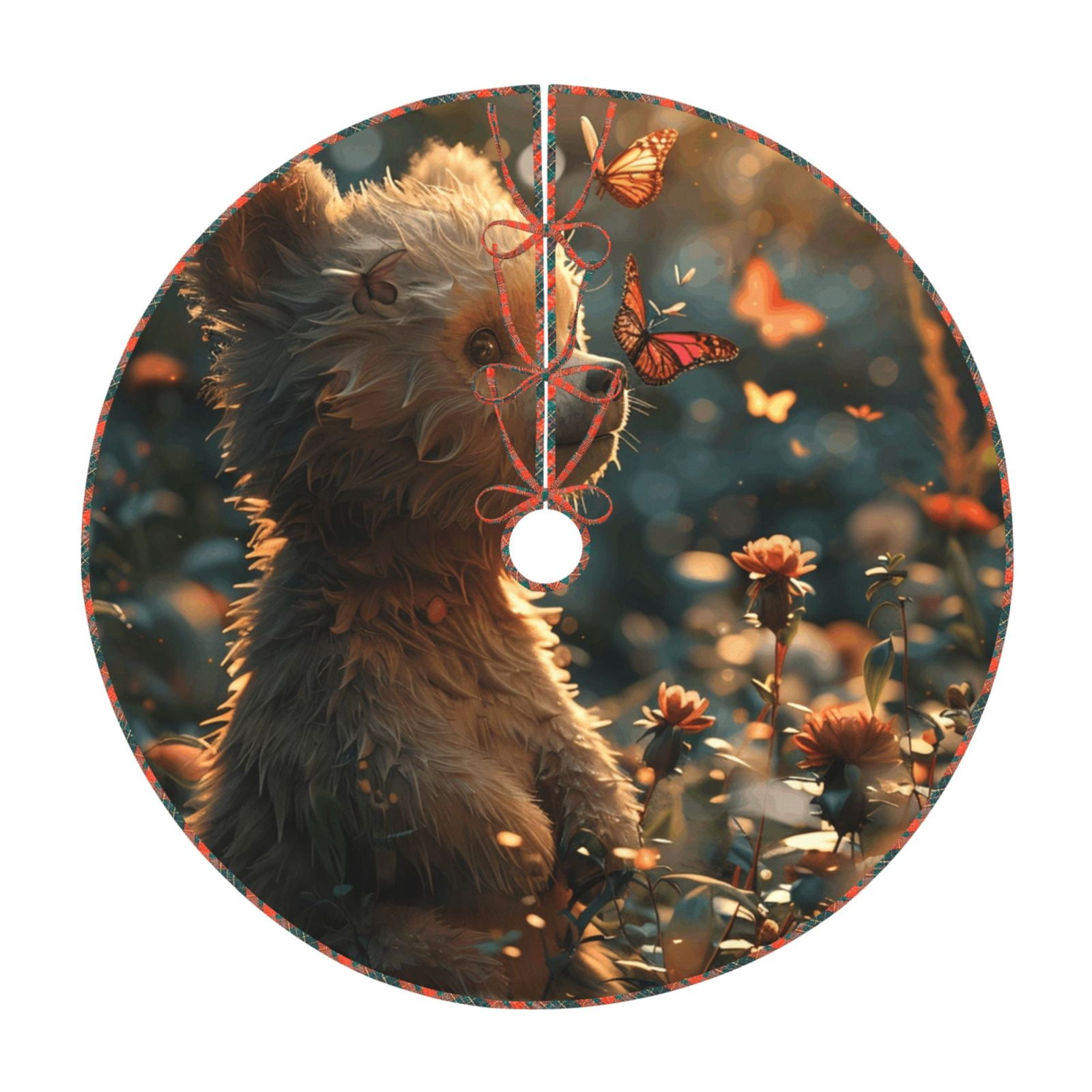 Teaboi Sunshine Butterfly Flower Bear for Christmas Tree Skirt ...