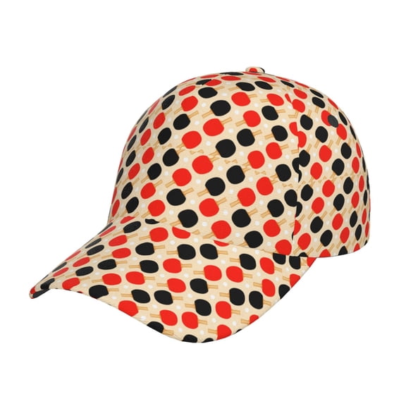 Teaboi Table Tennis Rackets Pattern Baseball Cap, UV Protection Adjustable Sports Cap, Outdoor Hat for Men and Women