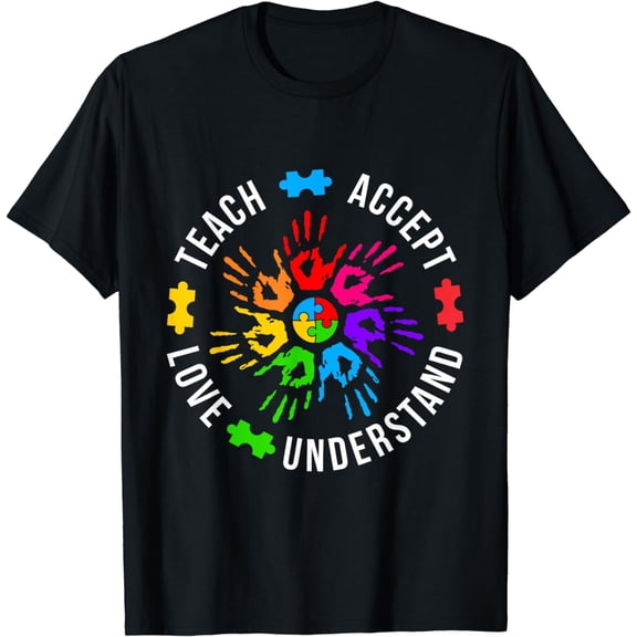 Teach Accept Love Understand Women Teacher Autism Awareness T-Shirt