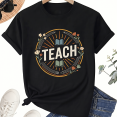 thumbnail image 1 of Teach Book Graphic T-Shirt for Teachers, 100% Cotton Unisex Crew Neck Short Sleeve, 1 of 7
