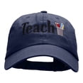 thumbnail image 1 of Teach Embellished Phrase Embroidered Unstructured Cotton Twill Cap - Navy OSFM, 1 of 5