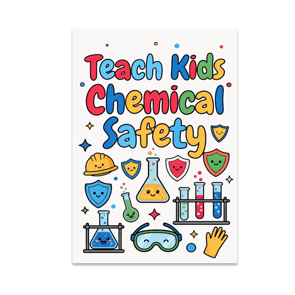Teach Kids Chemical Safety - Educational Science Poster - 13x19 Poster Print