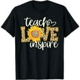 thumbnail image 1 of Teach Love Inspire Cute Sunflower Leopard Cheetah Print Gift T-Shirt, 1 of 3