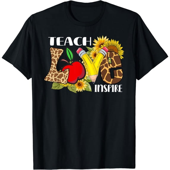 Teach Love Inspire Cute Sunflower T-Shirt