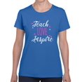 thumbnail image 1 of Teach Love Inspire Hearts Graphic Women Royal Blue T-Shirt, Female Small, 1 of 4