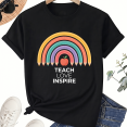 thumbnail image 1 of Teach Love Inspire Rainbow T-Shirt for Teachers, 100% Cotton Unisex Short Sleeve, 1 of 7