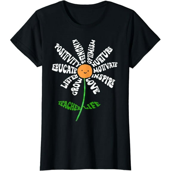 Teach Love Inspire Teachers Inspirational Flower Teachers T-Shirt