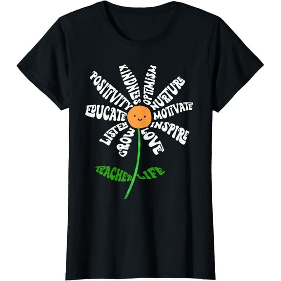 Teach Love Inspire Teachers Inspirational Flower Teachers T-Shirt