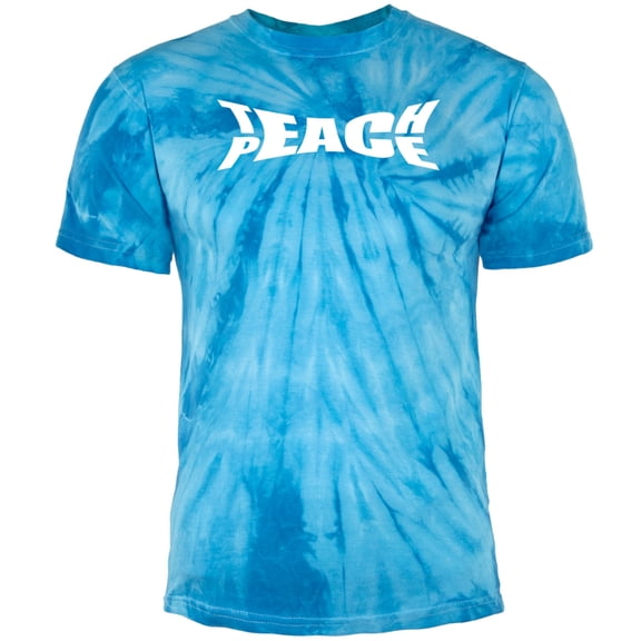 Teach Peace Pinwheel Blue Tie Dye Adult T-Shirt