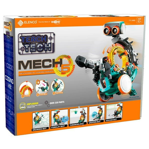 Teach Tech Mech 5 TTC895 | Entry Level Mechanical Coding Robot | STEM Educational Toy for Kids 10+
