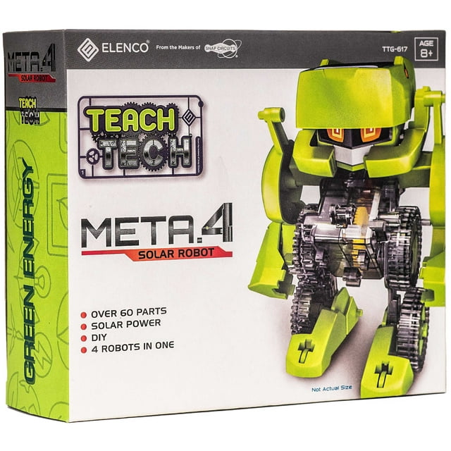 Teach Tech™ Meta.4 Solar Robot | 4-in-1 Robot Kit | STEM Educational Toy for Kids 8+