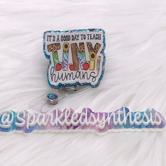 Teach Tiny Humans Badge Reel, Teacher ID Holder