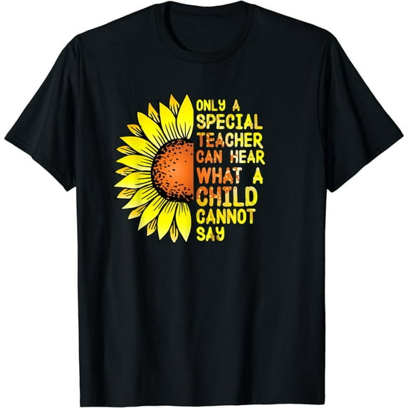 Teach inspire love teacher motivational quote with sunflower T-Shirt