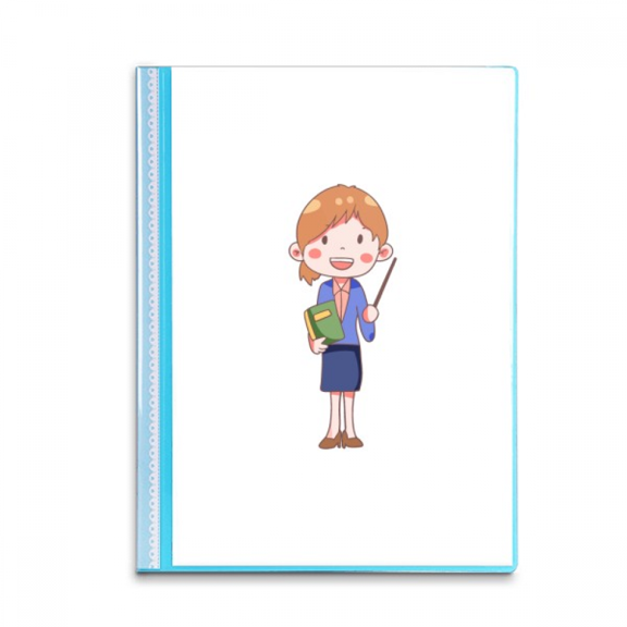Teacher Animation Outline Role Tutor Book Sheet Protectors Portfolio Binder Folder