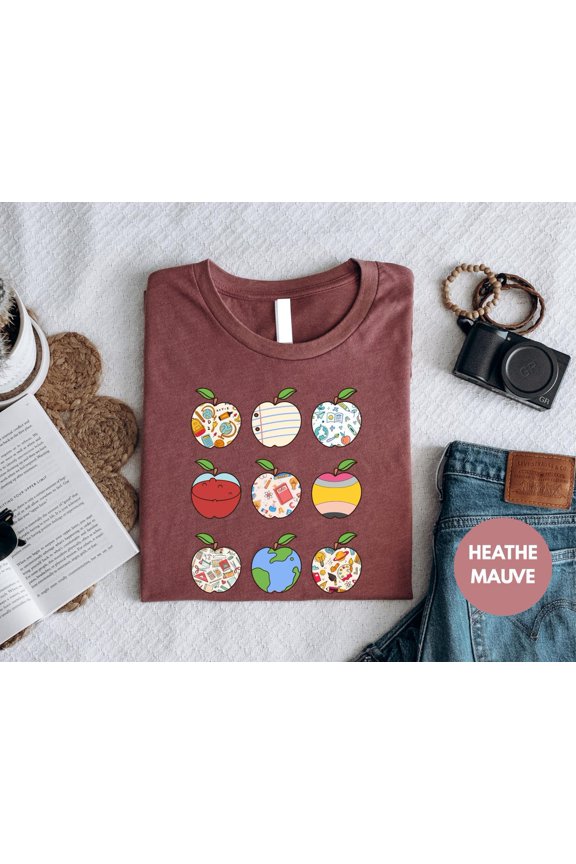 Teacher Apple Graphic Tee: Back To School, Teacher Appreciation TSHIRT All Size S-5XL