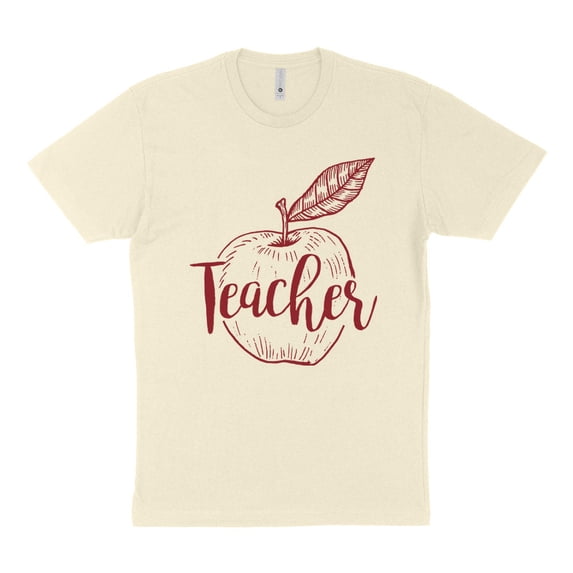 Teacher Apple Shirt Unisex 3X-Large Natural