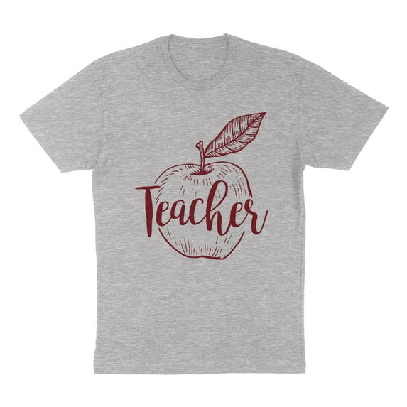 Teacher Apple Shirt Unisex X-Small Grey