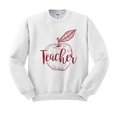 thumbnail image 1 of Teacher Apple Sweatshirt Unisex Large White, 1 of 5