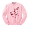 thumbnail image 1 of Teacher Apple Sweatshirt Unisex X-Large Pink, 1 of 5