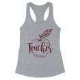 thumbnail image 1 of Teacher Apple Tank Top Fitted Racerback Women's Large Heather Grey, 1 of 5