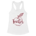 thumbnail image 1 of Teacher Apple Tank Top Fitted Racerback Women's Large White, 1 of 5