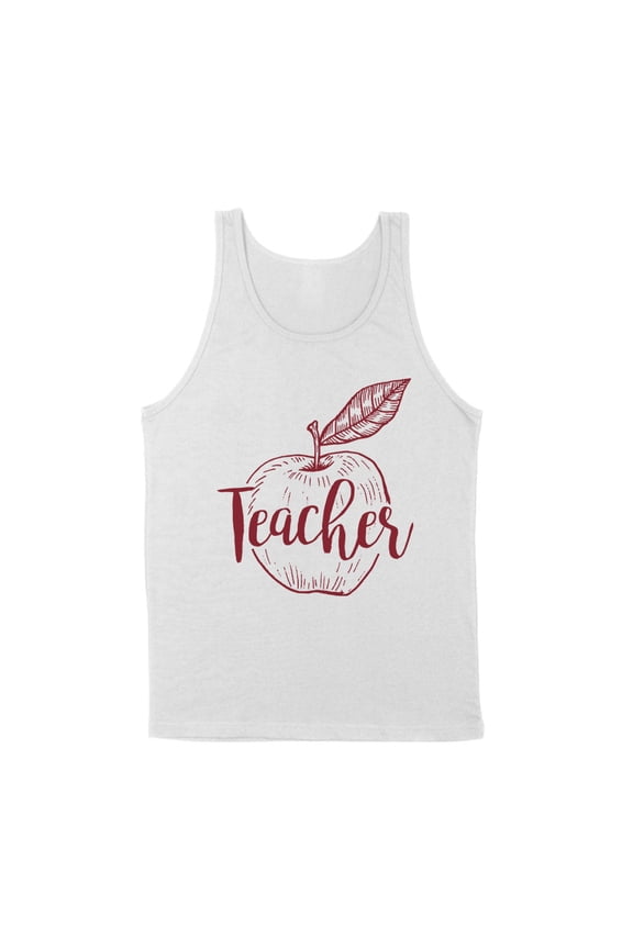 Teacher Apple Tank Top Unisex Medium White