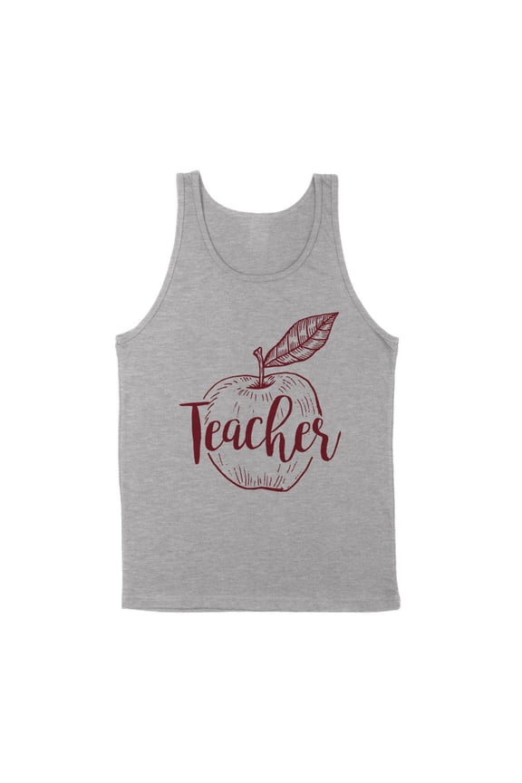 Teacher Apple Tank Top Unisex Small Grey