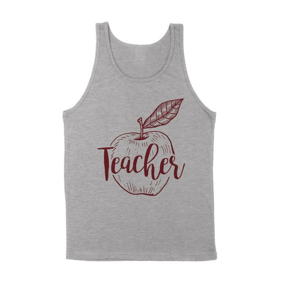 Teacher Apple Tank Top Unisex Small Grey