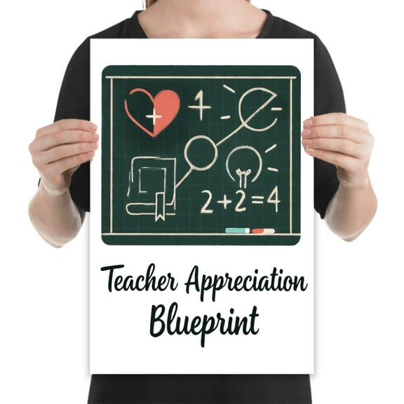 Teacher Appreciation, 13x19 inch poster for classroom and home study gift honoring educators