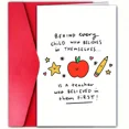 thumbnail image 1 of Teacher Appreciation Card – "Behind Every Child Who Believes" Greeting Card – Includes Envelope, Blank Inside – Perfect Gift for Teachers, Educators on Teacher Appreciation Day, 1 of 2