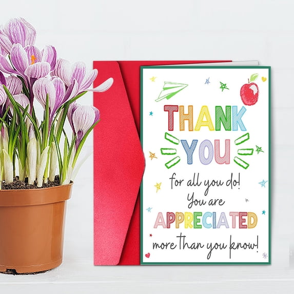 Teacher Appreciation Card Teacher Appreciation Gift Card Bulk Teacher'S Day Teacher Teacher Card Teacher Appreciation Gift Of The Year (Thanks) Greeting Card