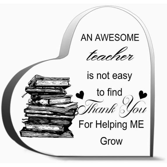Teacher Appreciation Day Gifts, 4 x 4 inches Acrylic Keepsake Paperweight, Teacher Birthday Gift from Student, Gift for Women Men Family and Friends