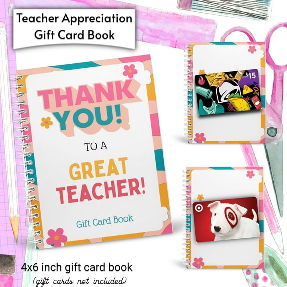 Teacher Appreciation Gift Card Book | Teacher Gift Card Holder | Teacher Gift | Educator Gift | Gift Card Holder | Create Your Own Book