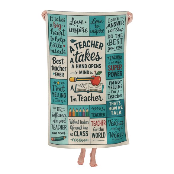 Teacher Appreciation - Gift For Women, Birthday, Retirement, Teachers Day Bath Towel Soft and Highly Absorbent for Adults